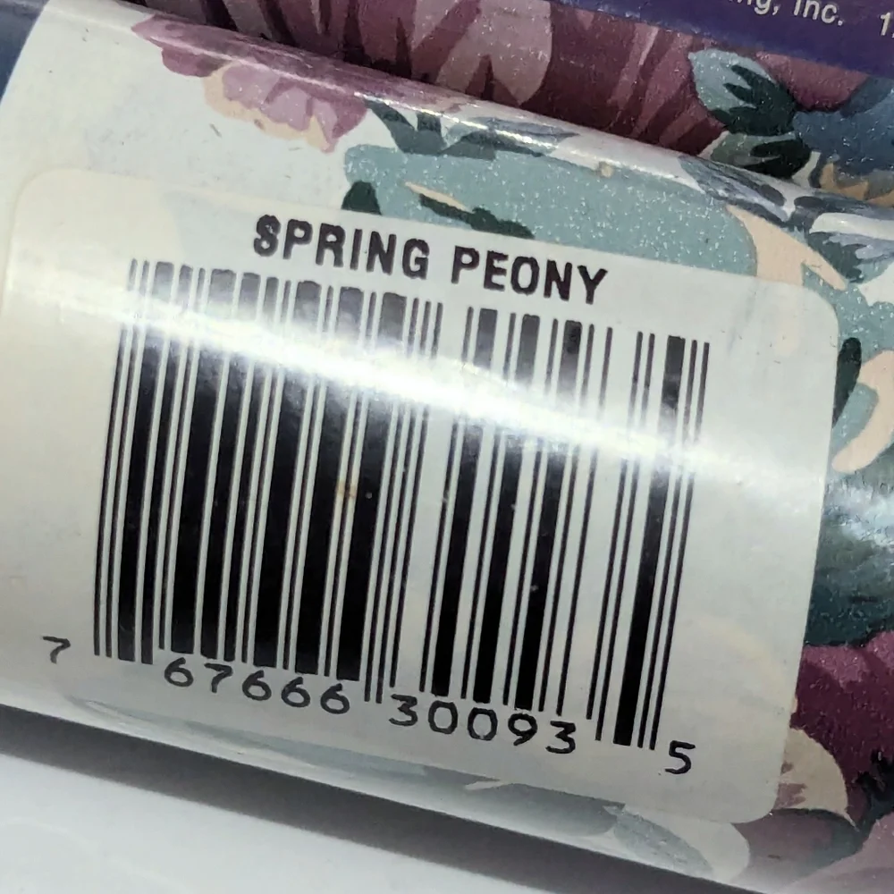 Vintage 90s Pressto Hang & Go Floral Wallpaper Border Pink and Teal Spring Peony